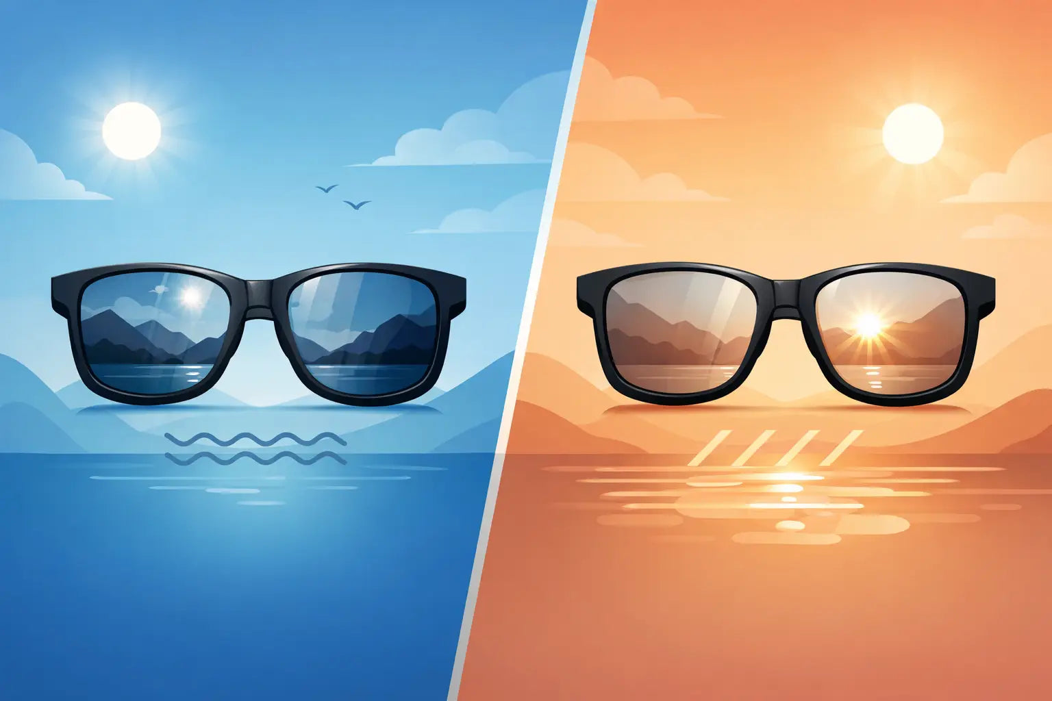 Lentes solares polarizados vs normales