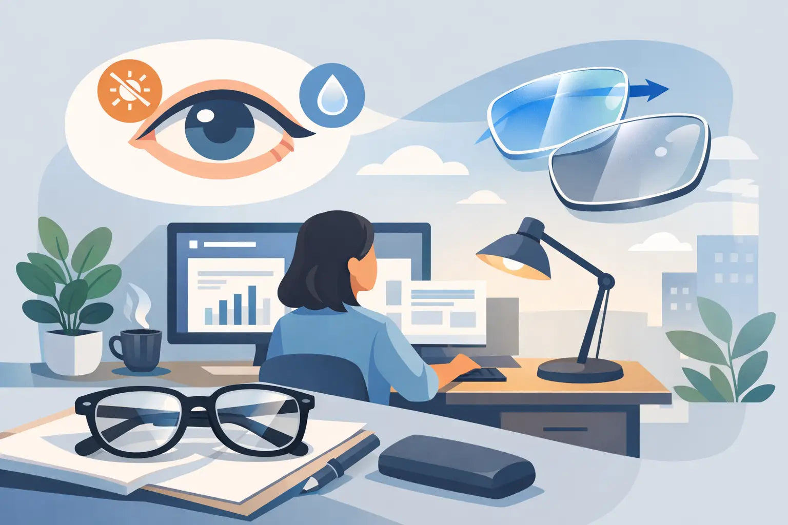 Cómo elegir lentes para oficina sin cansar la vista
