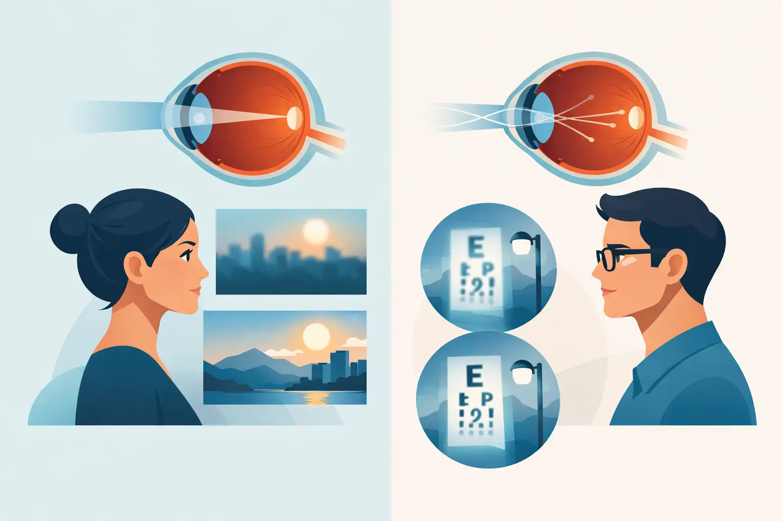Diferencia entre miopía y astigmatismo