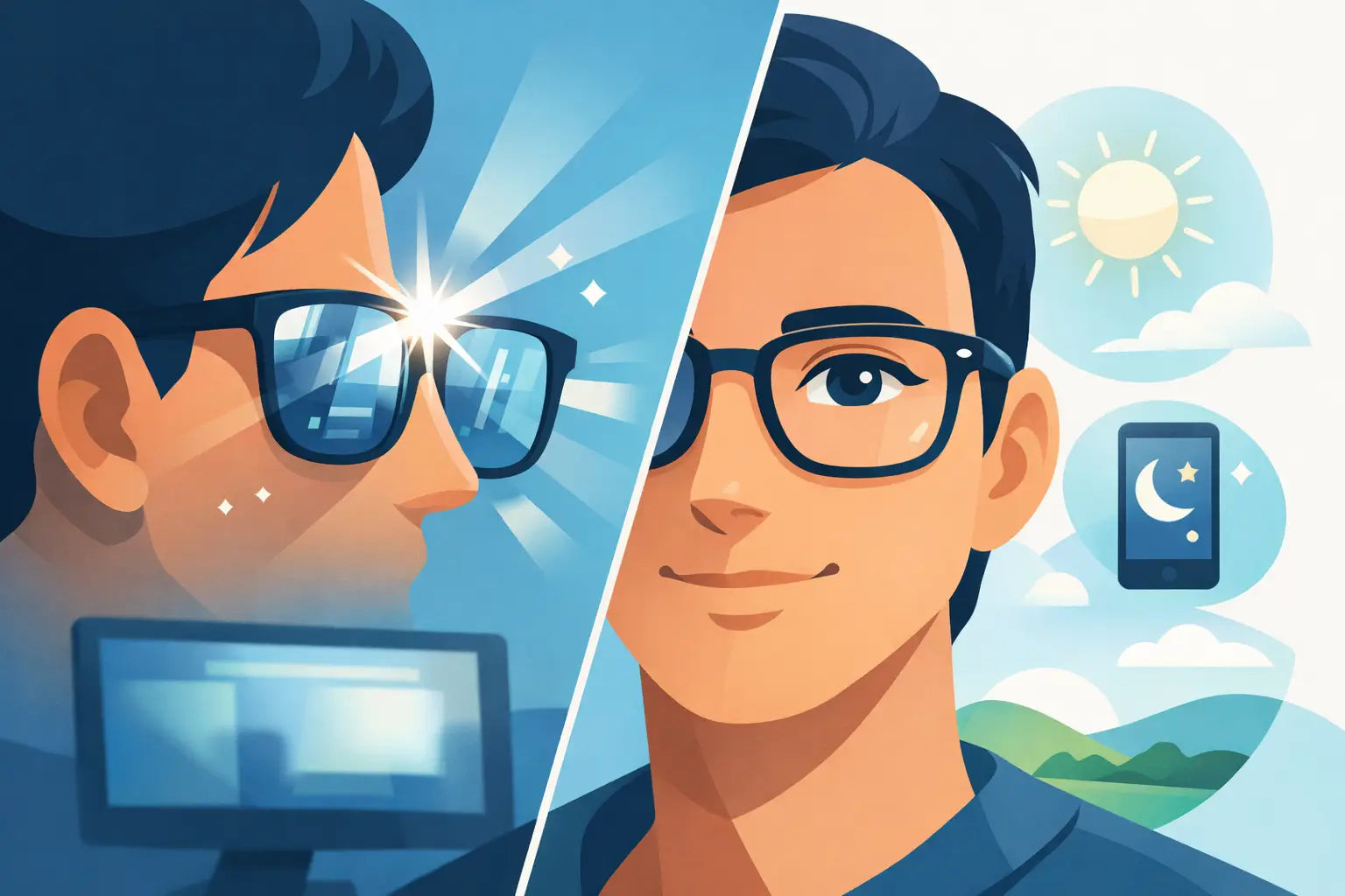 Beneficios de lentes antirreflejantes al usar gafas